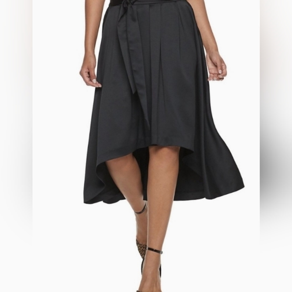 Elle High Lo Tie-Front Midi Skirt